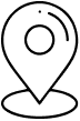 Map location pin icon on black background.
