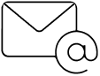 Email icon with envelope and at symbol.