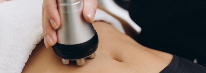 Body contouring procedure on a person's abdomen.